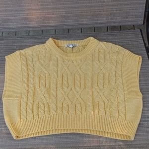 MIMOSA Cropped Knit Sweater Vest,size S